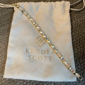 Kendra Scott gold tennis bracelet with swarovski crystals; brand new, worn once!